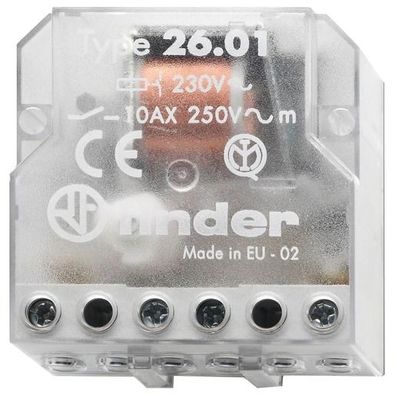 1St. Finder 260182300000 Stromstoßschalter für Chassis oder UP-Dose, 1 Schließer 10 A