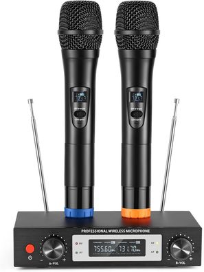 ALPOWL WXM Wireless Mikrofon Microphone Dual Professional UHF Schnurlose Karaoke