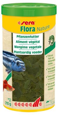 Sera Flora Nature 1000ml Pflanzliches Futter für Herbivore Zierfische Guppy Platy usw