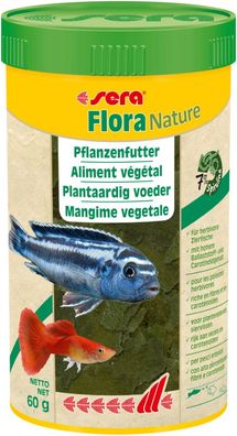 Sera Flora Nature 250ml Pflanzliches Futter für Herbivore Zierfische Guppy Platy usw