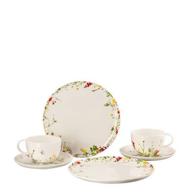 Rosenthal Set 6-tlg. mit Kombitassen und Couptellern Brillance Fleurs Sauvages