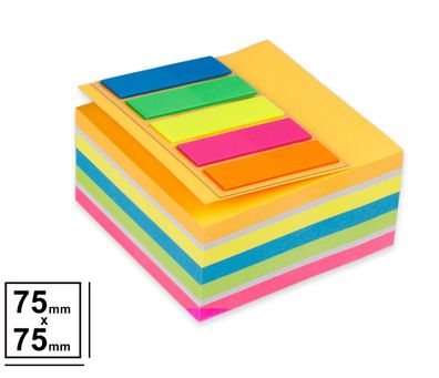 MP PN185 FLUO Haftnotizen 75x75mm | 400 Blatt