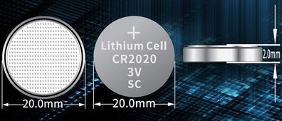 Knopfzelle - CR2020 - 3 Volt 125mAh Lithium