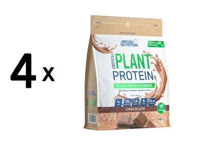 4 x Applied Nutrition Critical Plant (450g) Chocolate