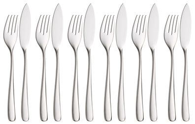 WMF Vision Fischbesteck-Set, 12-teilig, Cromargan protect® 3201112840