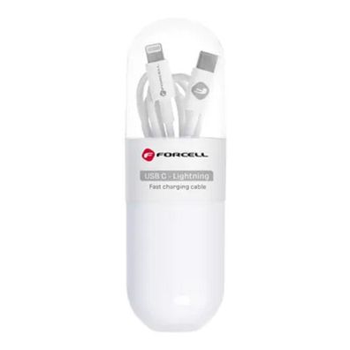 Forcell Kabel Typ C zu Lightning 8-polig Power Delivery PD20W C291 TUBA weiß 1 Meter