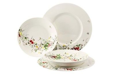 Rosenthal Set 4-tlg. mit Fahnen- und Couptellern Brillance Fleurs Sauvages 10530-4