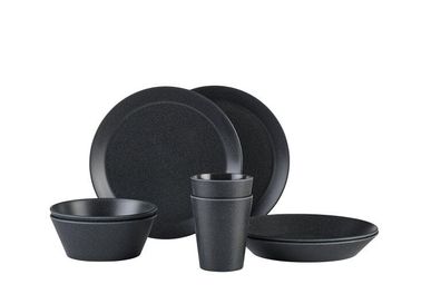 Mepal set geschirr bloom 8-teilig - pebble black 105959240100