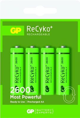 GP - ReCyko+ - 270AAHC - AA Mignon - 1,2 Volt 2600mAh Ni-MH - 4er Blister