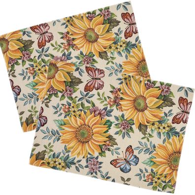 Platzdeckchen Set Sonnenblumen 35x50 Gobelin 2er Platzset Tischset Hossner Solsikke