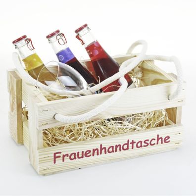 Frauenhandtasche aus Holz - Bierträger Flaschenträger Getränketräger Geschenk