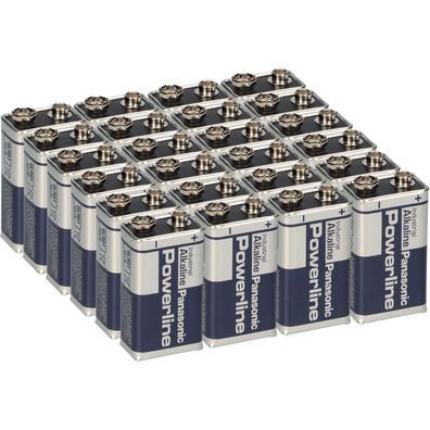 24x Panasonic 6LR61 Powerline 9V-Block E-Block Alkaline Industrial Rauchmelder