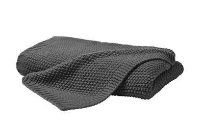 Hahn Primera Strickdecke Kuscheldecke Perlmuster 130x170 cm anthrazit 545001-888