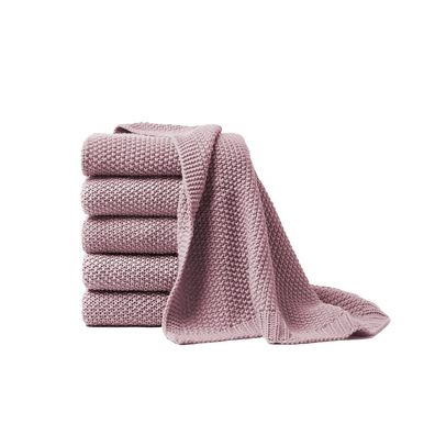 Hahn Primera Strickdecke Kuscheldecke Perlmuster 130x170 cm mauve rose 545001-472