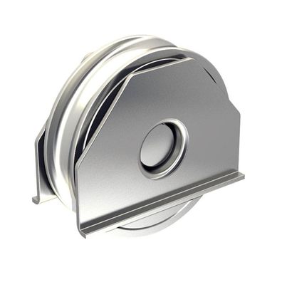 Stahl-Laufrolle mit Tragbügel Ø100mm (Ø98mm) für Schiebetore, mit 16mm Rundrille, für