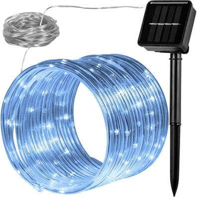 Voltronic® 100 LED Solar Lichterschlauch, kalt-weiß