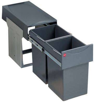 Hailo Mülleimer Küche, Einbau ab 30cm Schrank, 2x 15 L Mülltrennung