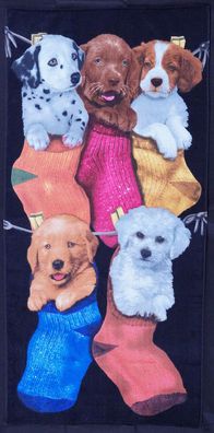 Bouton Strandtuch Liegetuch Saunatuch Duschtuch 76x152 Puppies Socken Hunde 4693