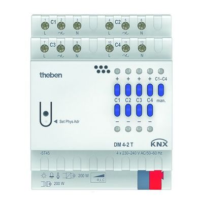 1St. Theben 4940280 DM 4-2 T KNX, KNX Universal-Dimmaktor 4-fach