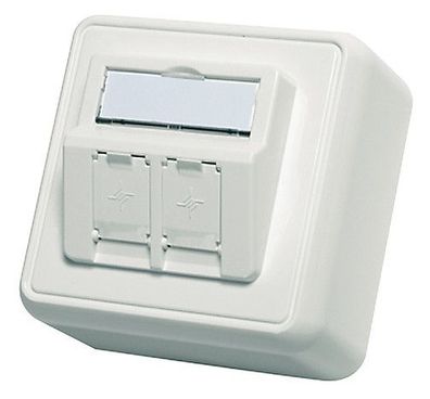 1St. Telegärtner H02000A0092 AMJ-S Aufn. 2x RJ45 AP Datendose unbestückt reinweiß H02