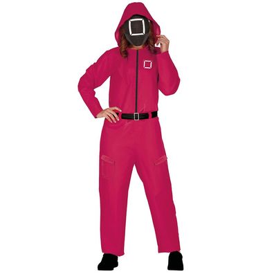 Gamer Overall & Maske rot Damen