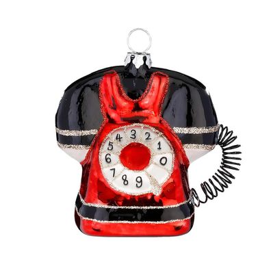 Christbaumschmuck Telefon 8cm Bunt Inge-Glas