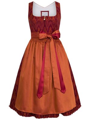 Melega Dirndl Ekatarina 70er Länge orange