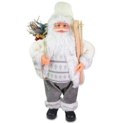 Riffelmacher Dekofigur Santa stehend mit Ski 60cm