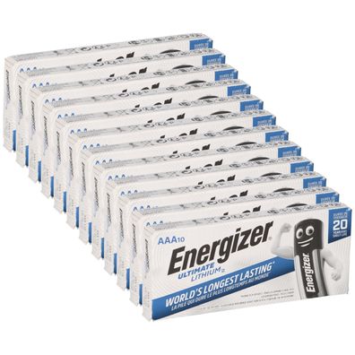 120x Energizer Ultimate Batterie Lithium LR03 1.5V AAA Micro L92