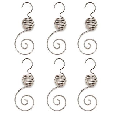 Spiralhänger mit Perle 6 Stk 7cm silber