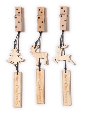 Clip Rehe mit Baum Holz 20cm