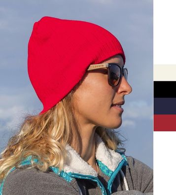 Result Caps Damen Beanie Mütze Baumwolle Double Knit Cotton RC074X NEU