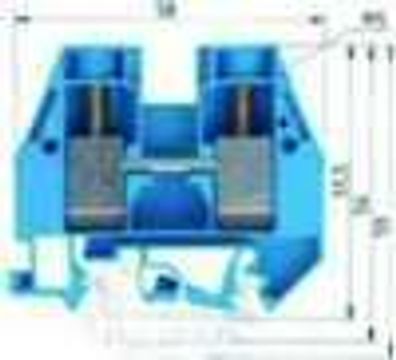 1St. Wieland WKI 35U Blau V0 Durchgangsklemme 57.535.1155.6 WKI35UBLAUV0