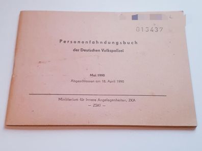 Personenfahndungsbuch - Mai 1990