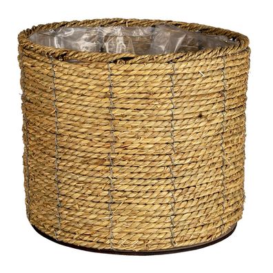 Clayre & Eef Blumentopf Ø 30x23 cm Braun Seegras (Gr. Ø 30x23 cm)