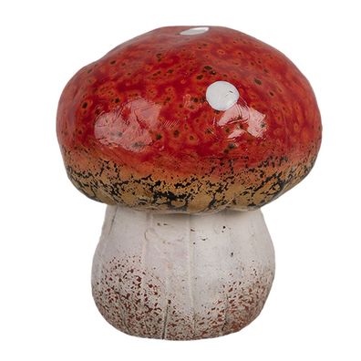 Clayre & Eef Dekoration Pilz Ø 5x5 cm Rot Weiß Keramik (Gr. Ø 5x5 cm)