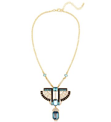 Pharao-Kette gold mit Strass und Topassteinen