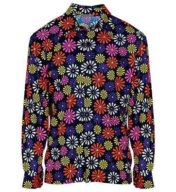 Hemd 70er Groovy Style Flower Power