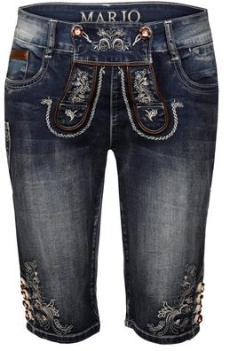 MarJo Trachtenjeans Franziska Capri 2 mit Knöpfen blau