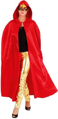 Satin Umhang mit Kapuze rot OneSize Orlob