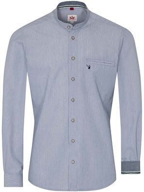 Trachtenhemd Woods Slim Fit blau