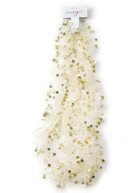 Sternchengirlande 10 cm breit transparent-gold Inge-Glas