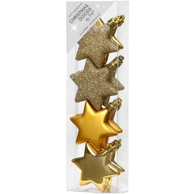 Kunststoff Sterne 8 Stk 6cm Gold-Mix