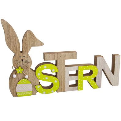 Schriftzug Ostern Holz grün zum Stellen