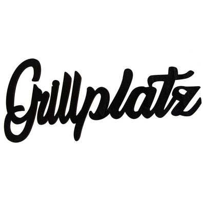 Riffelmacher Schriftzug Grillplatz Holz schwarz