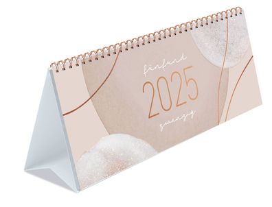 HÄFFT Kalender Tischkalender 2025 Querkalender mit Aufsteller 8448-0