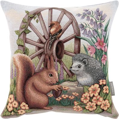 Kissenbezug Gobelin 45x45 Sandner Igel Eichhörnchen Kissenhülle Dekokissen Sofa