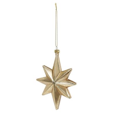 Christbaumschmuck Stern Kunststoff 15cm Gold-Mix