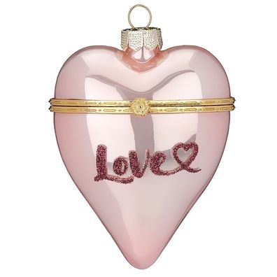 Christbaumschmuck Herz zum Öffnen 10 cm rosa Inge-Glas