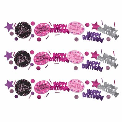 Amscan Tischkonfetti Happy Birthday Sparkling Celebration Pink 34g